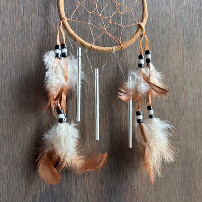 Tan 4" Dreamcatcher with Metal Chimes