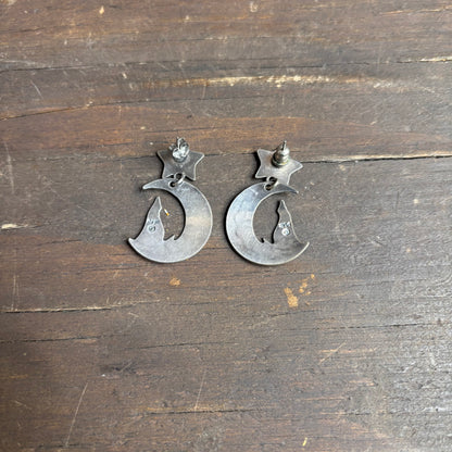 Wolf Howling at The Moon Earrings