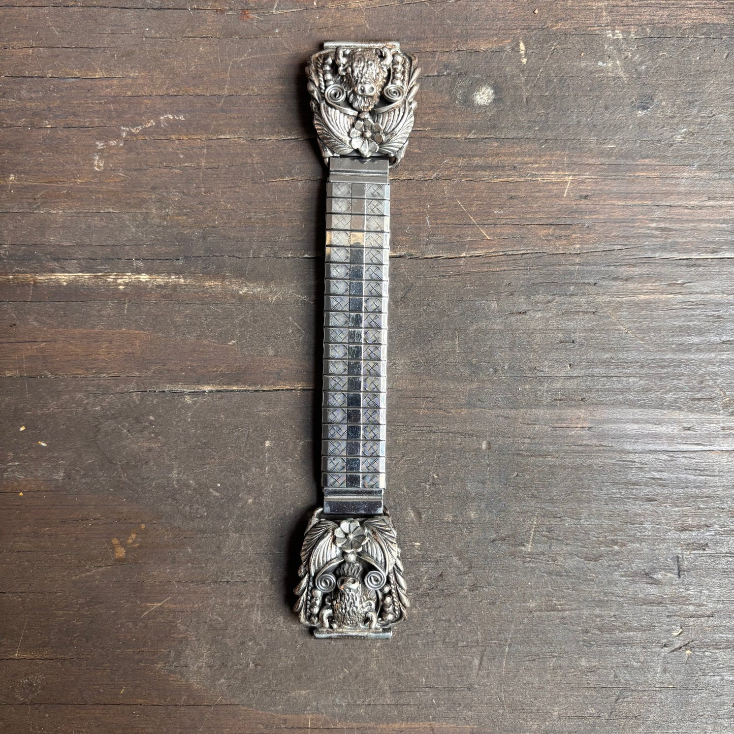 Silver Buffalo Head Watch Strap