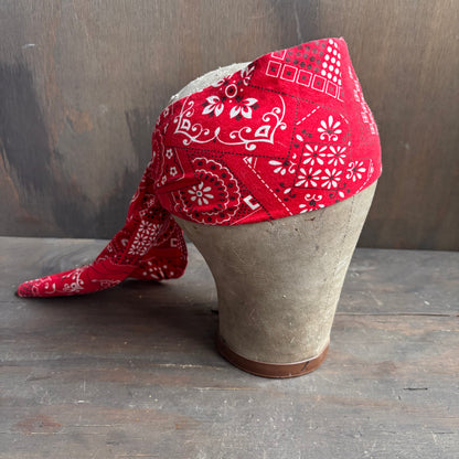 Red Paisley Head Wrap