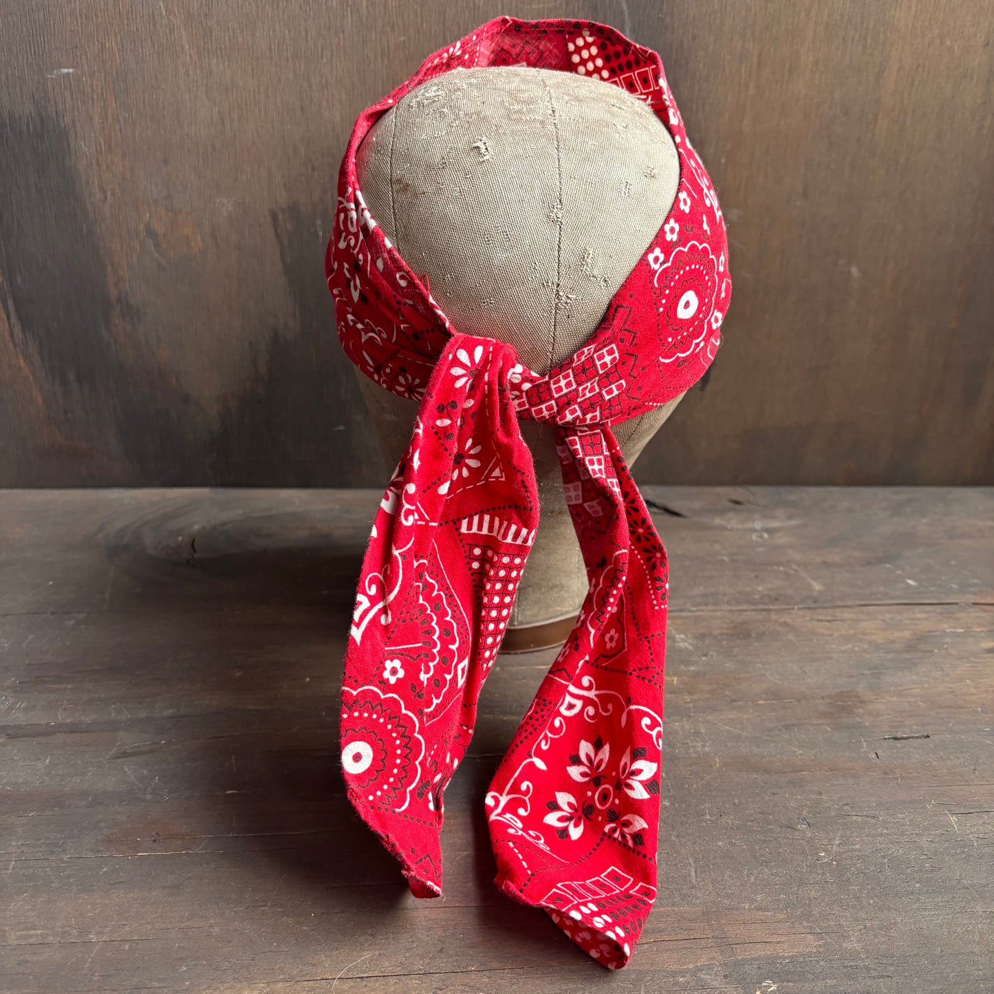 Red Paisley Head Wrap