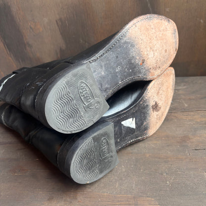 Justin Black Leather Roper Boots