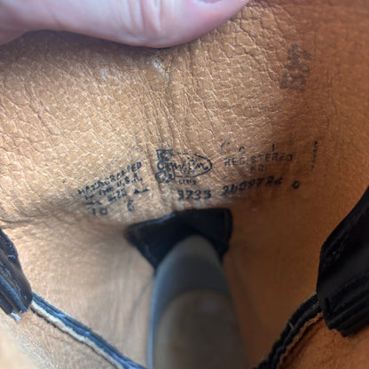 Justin Black Leather Roper Boots