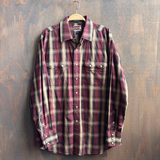 B&D Plaid Pearl Snap Shirt