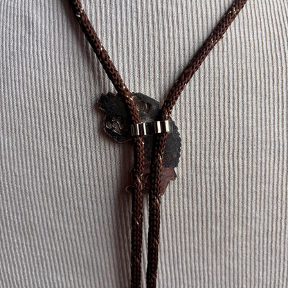 Rainbow Kachina Dancer Bolo on Brown Tie