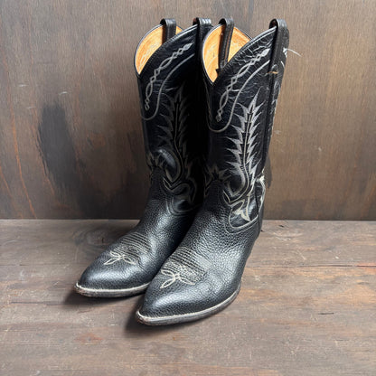 Tony Lama Black Leather Boots