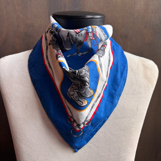 Blue Trimmed Western Bandana