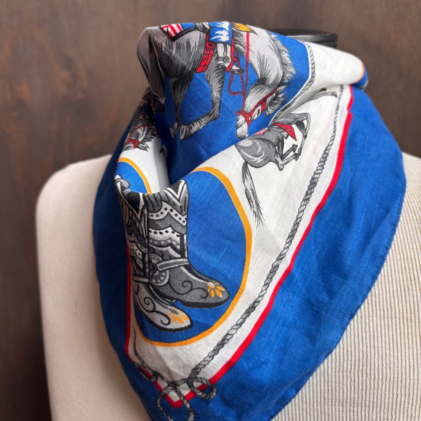 Blue Trimmed Western Bandana
