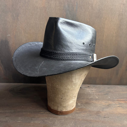 Vintage Black Leather Hat