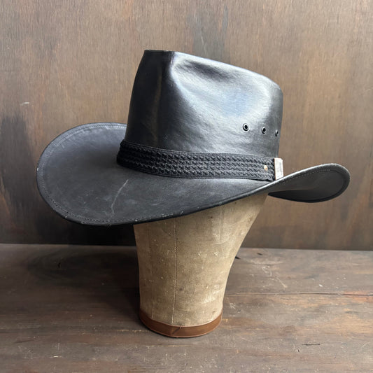 Vintage Black Leather Hat