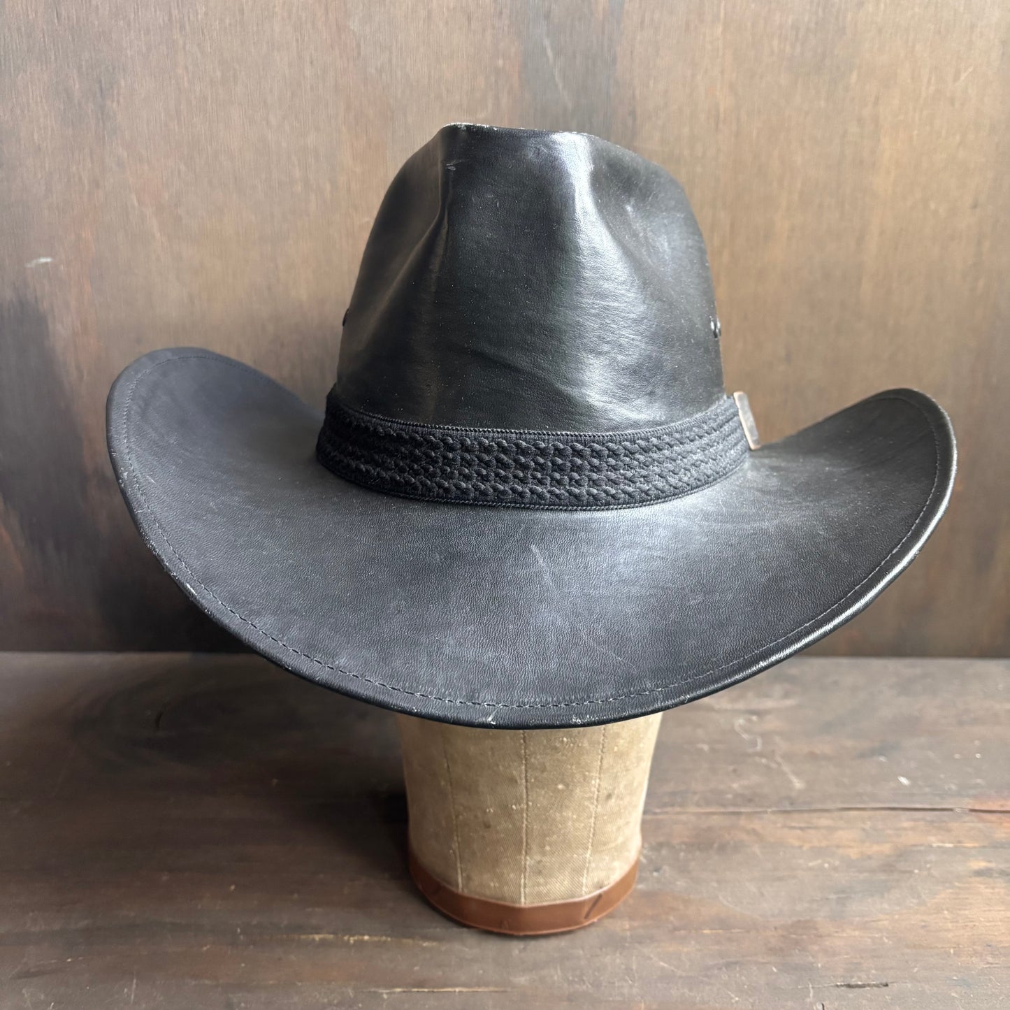 Vintage Black Leather Hat