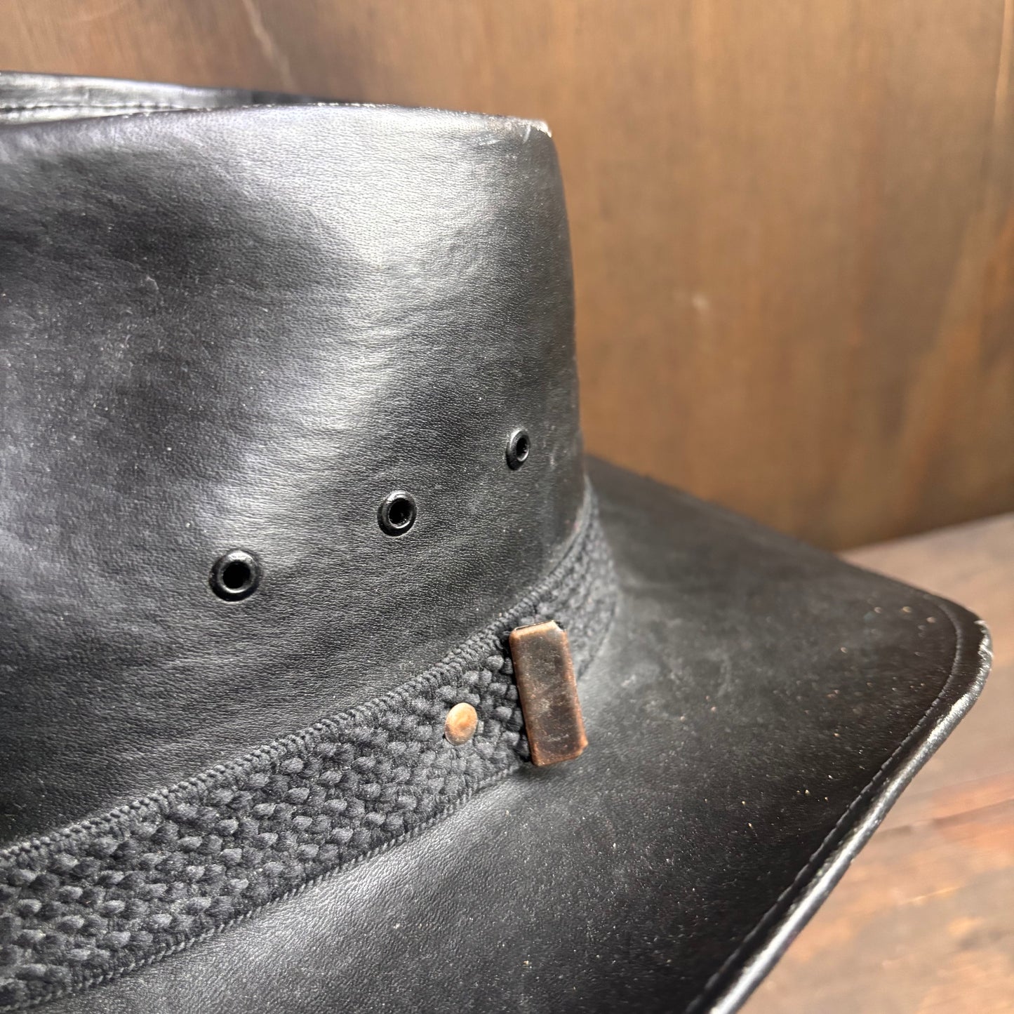 Vintage Black Leather Hat