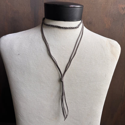 Grey Leather Cord Choker Necklace