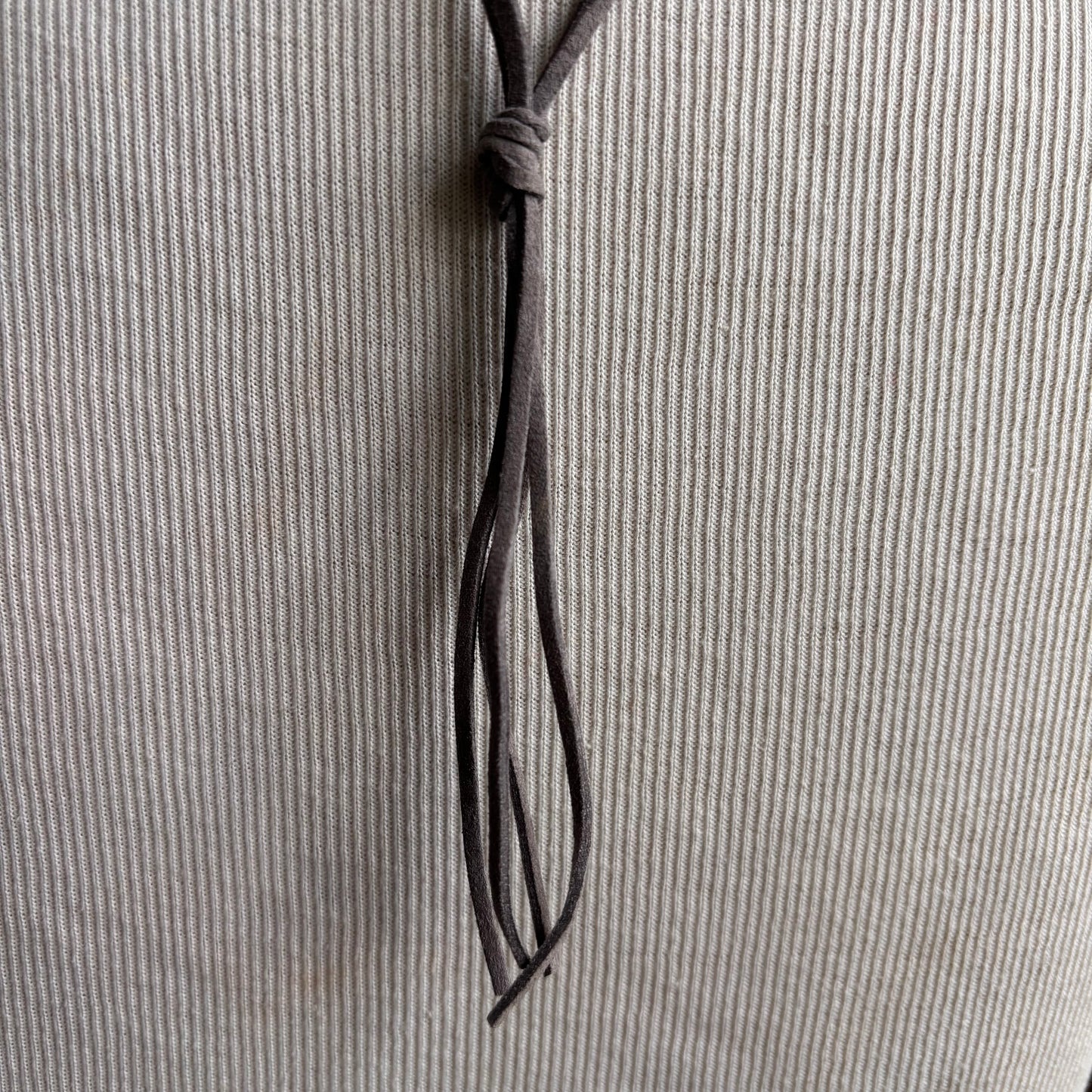 Grey Leather Cord Choker Necklace