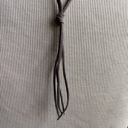 Grey Leather Cord Choker Necklace