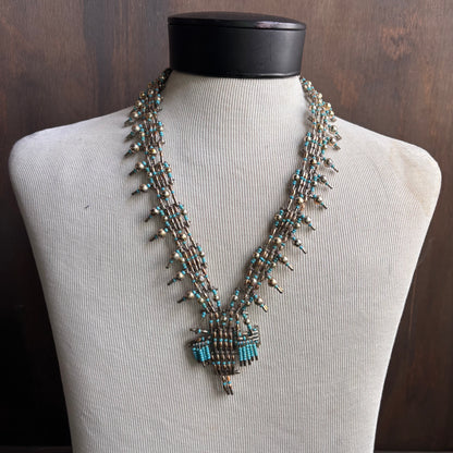 Safety Pin and Bead Necklace