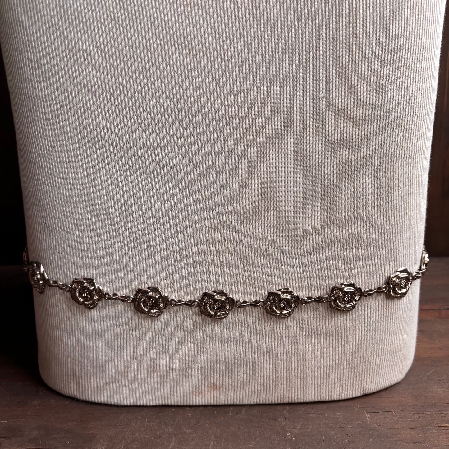 Vintage Silver Rose Belt