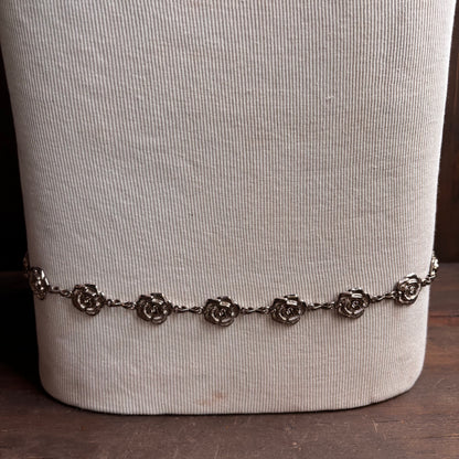 Vintage Silver Rose Belt