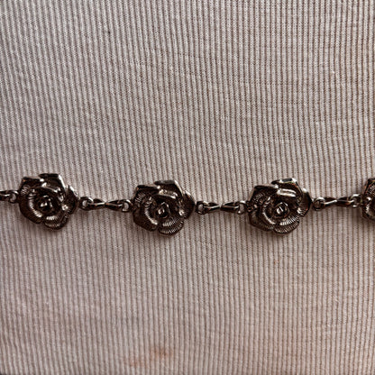 Vintage Silver Rose Belt