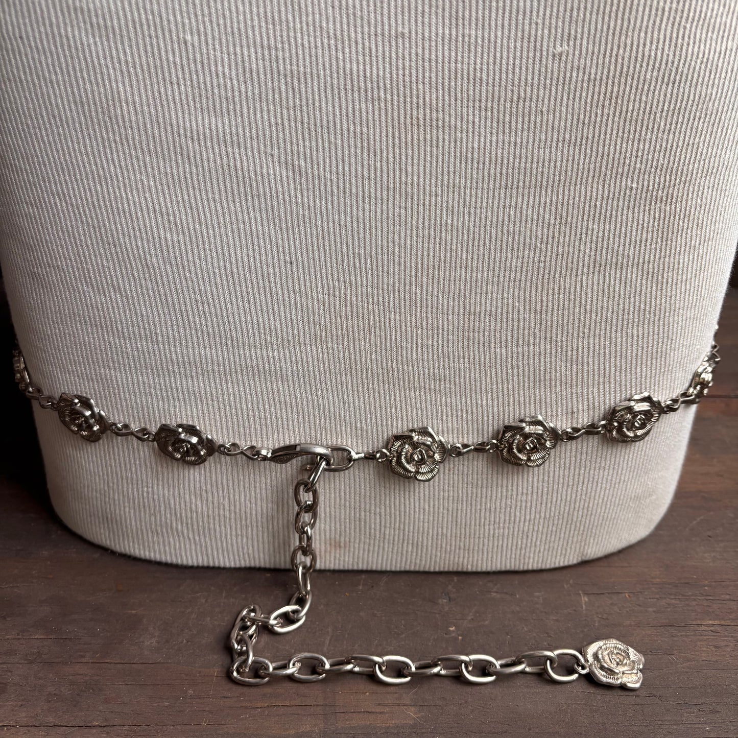 Vintage Silver Rose Belt