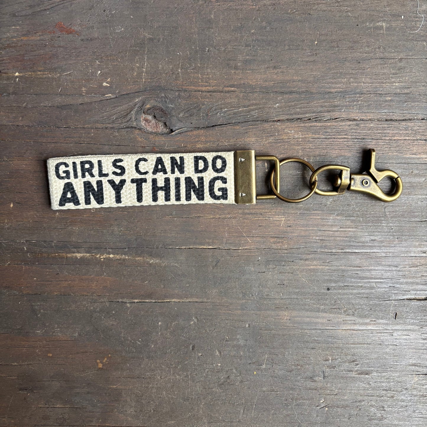"Girls Can Do Anything" Bracelet Keychain