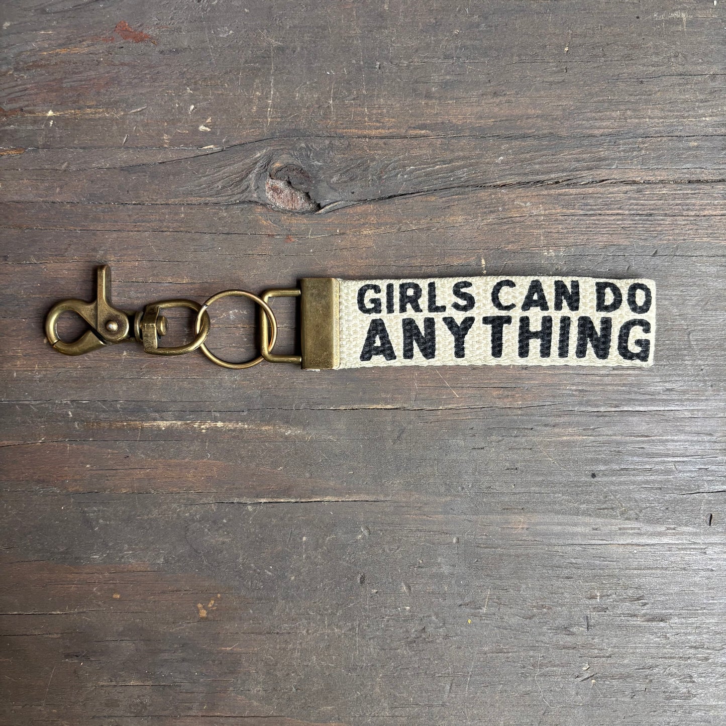 "Girls Can Do Anything" Bracelet Keychain