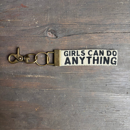 "Girls Can Do Anything" Bracelet Keychain