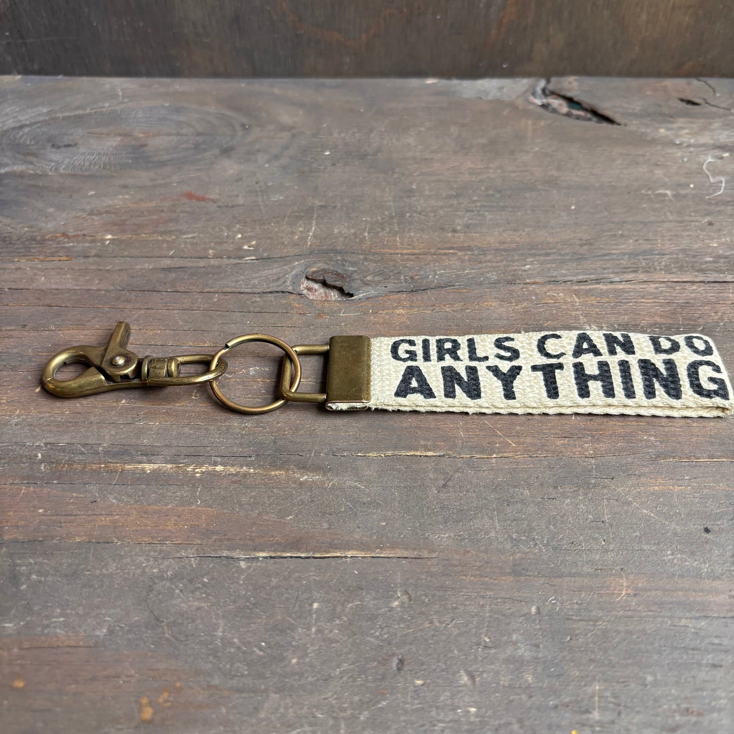 "Girls Can Do Anything" Bracelet Keychain