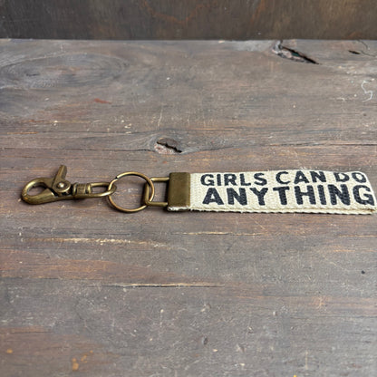 "Girls Can Do Anything" Bracelet Keychain
