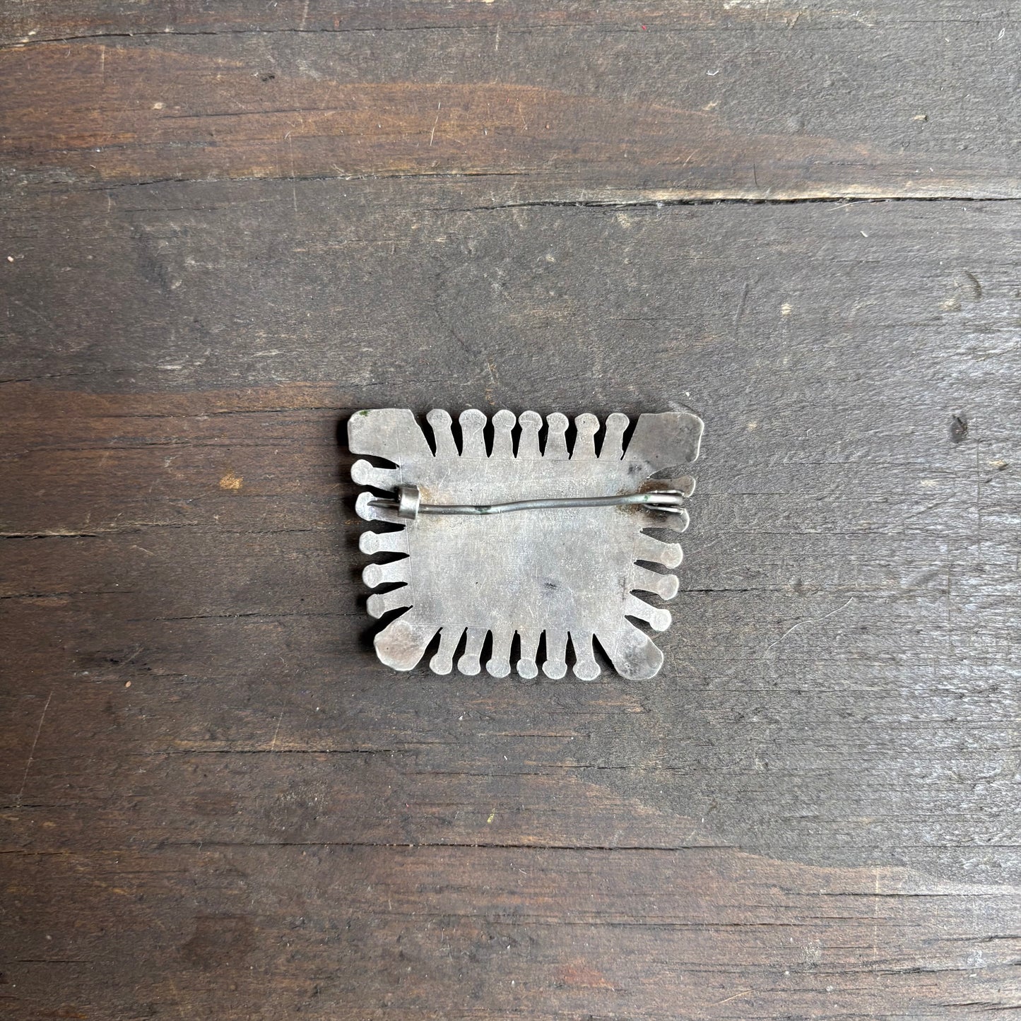 Vintage Tooled Silver Brooch