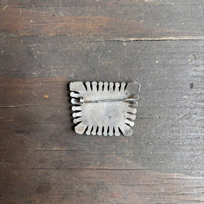 Vintage Tooled Silver Brooch