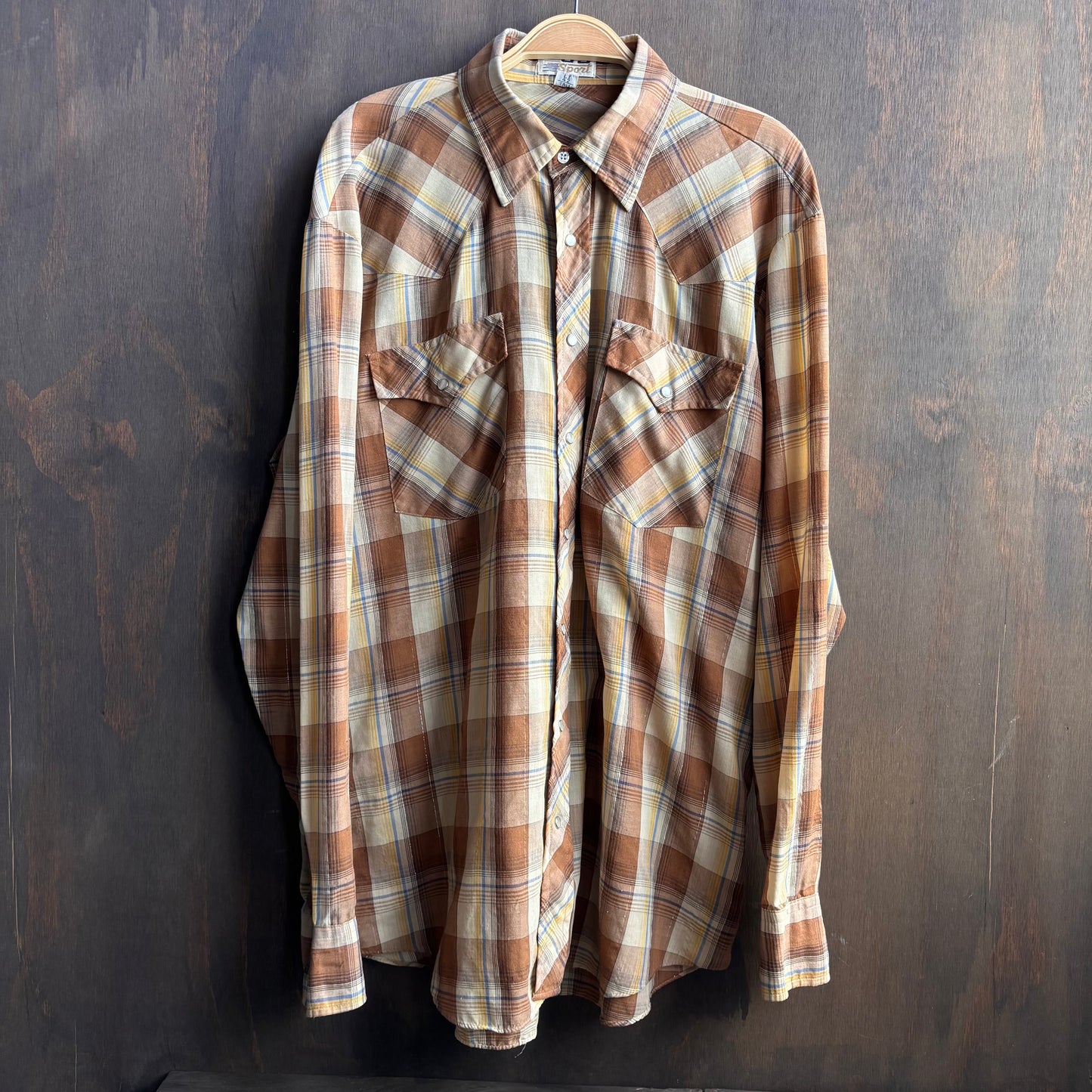 Vintage Plaid Pearl Snap