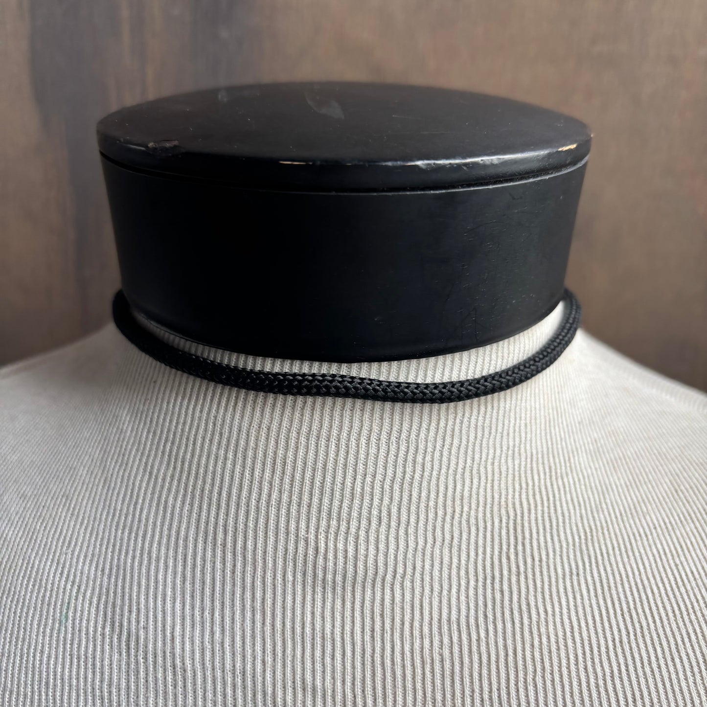 Silver Graphic Deer Bolo on Black Tie