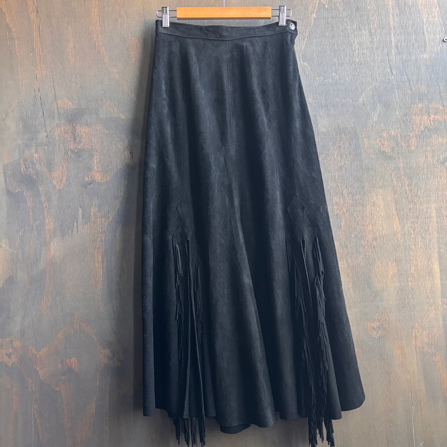 Black Leather Midi Skirt