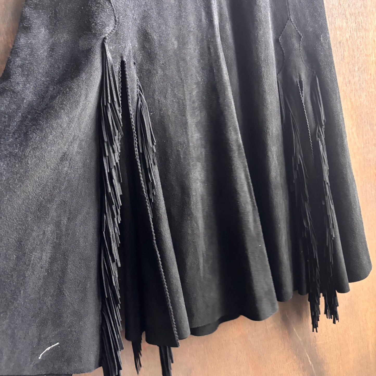 Black Leather Midi Skirt