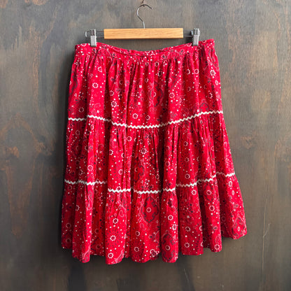 Vintage Red Paisley Square Dancing Set