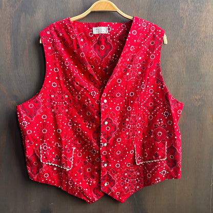 Vintage Red Paisley Square Dancing Set