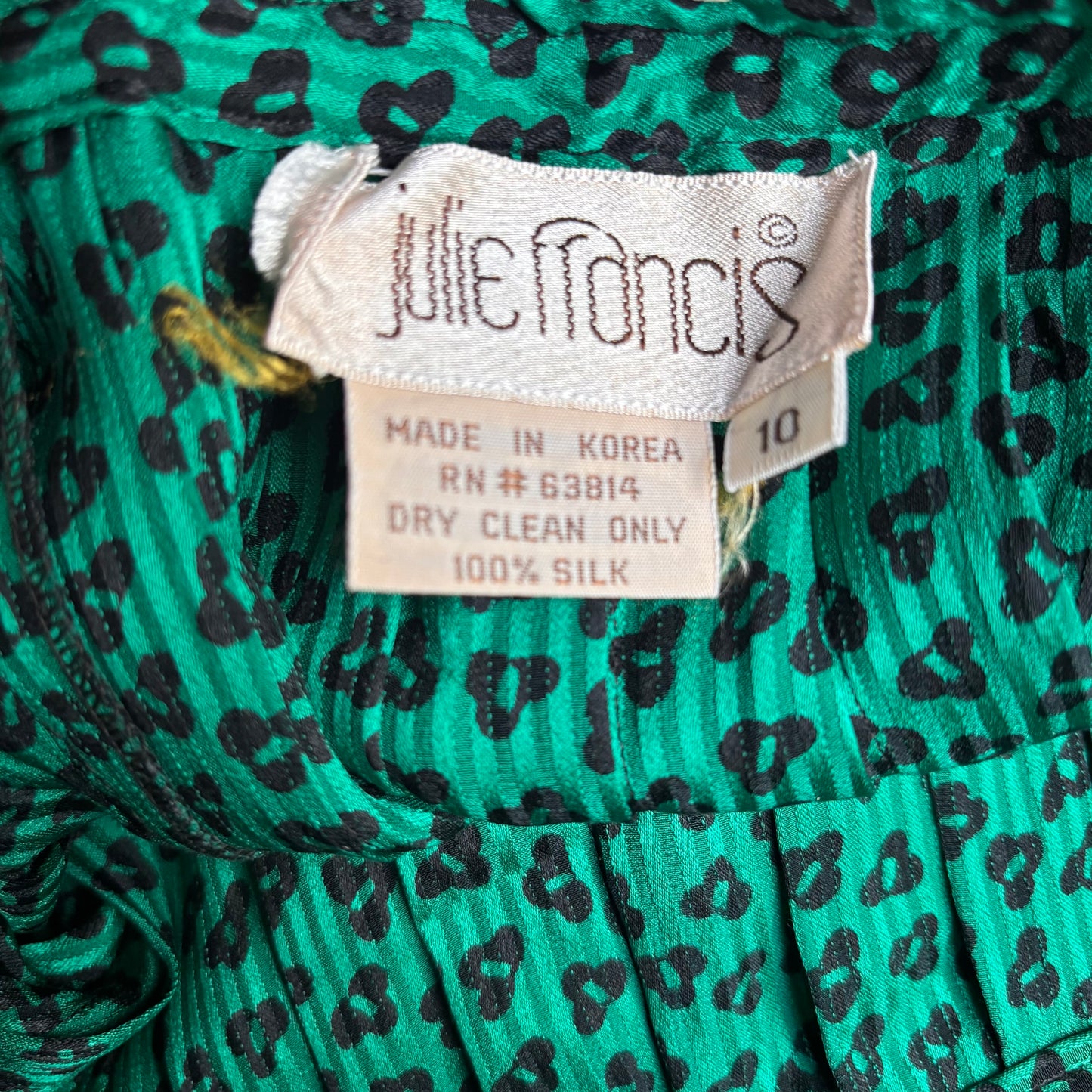 Vintage Judith Francis Green Silk Set