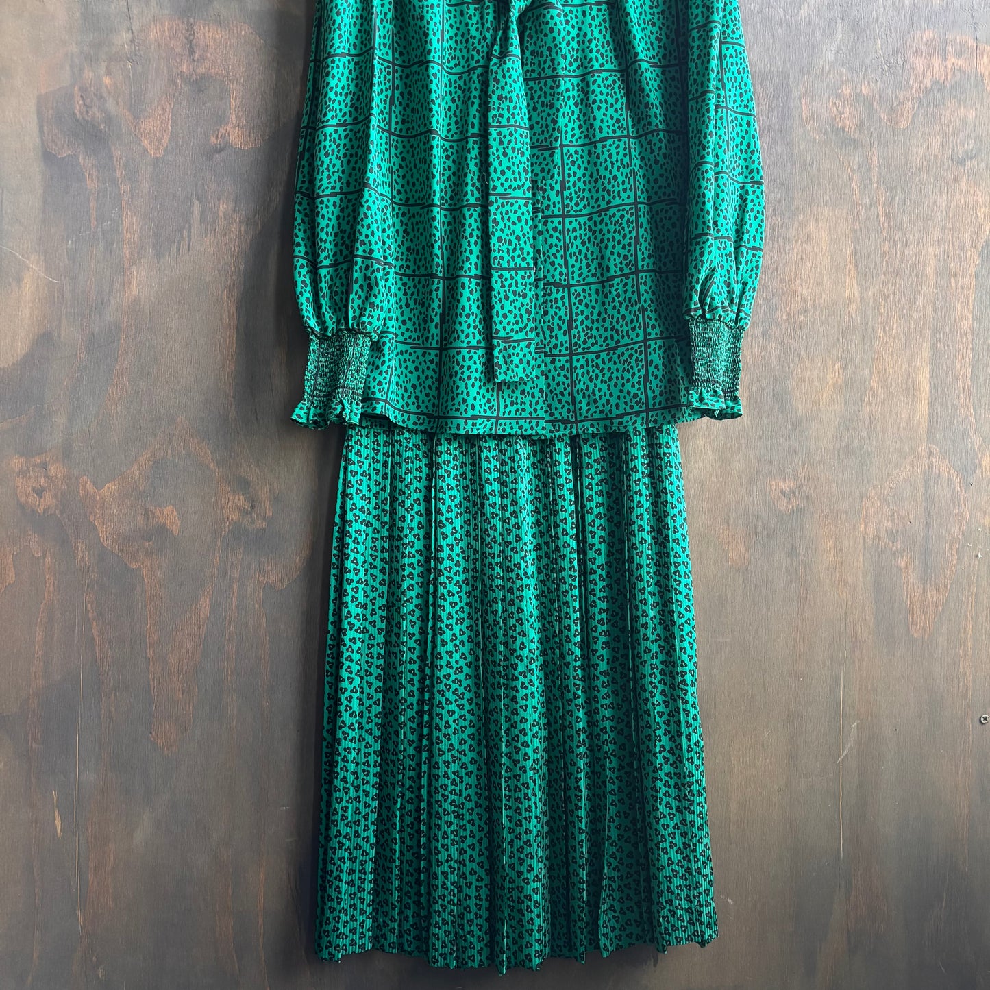 Vintage Judith Francis Green Silk Set