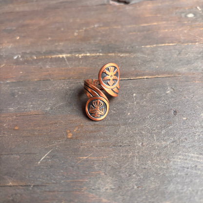 Copper Kachina and Thunderbird Ring