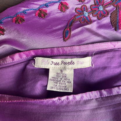 Vintage Free People Purple Silk Skirt