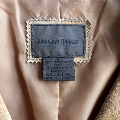 Beige Leather Fringe Jacket