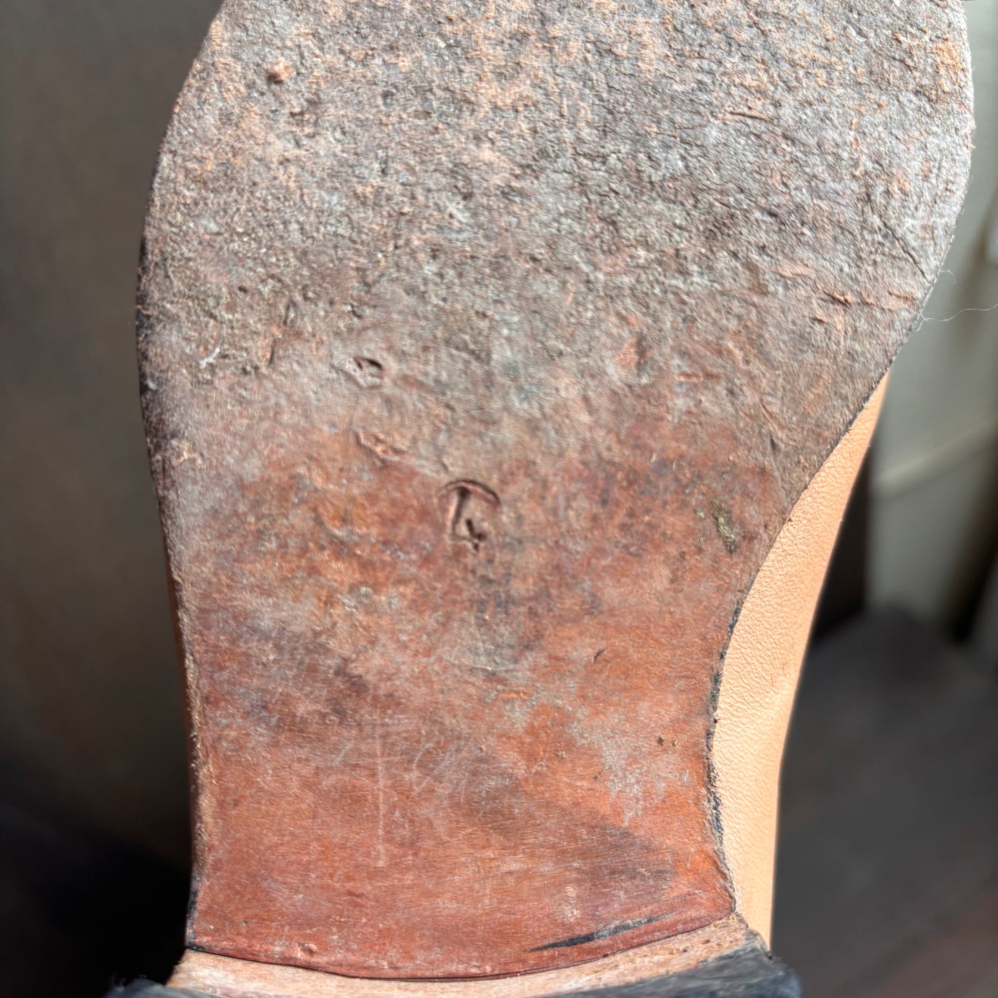 Vintage Peach Leather Horseshoe Boots