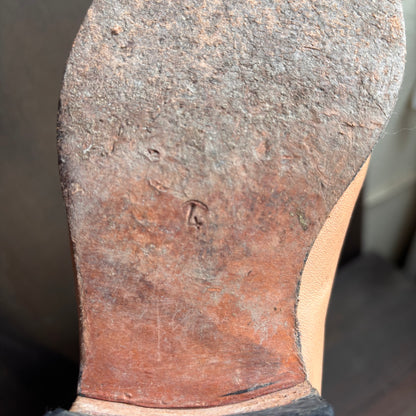 Vintage Peach Leather Horseshoe Boots