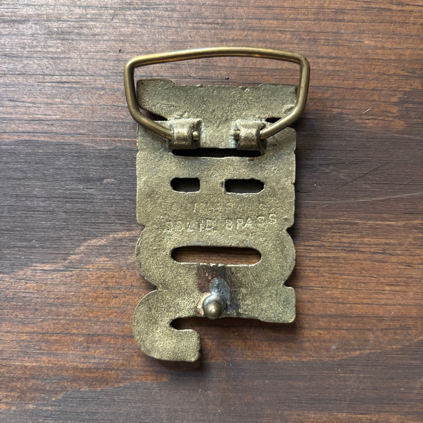 Vintage Brass John Belt Buckle
