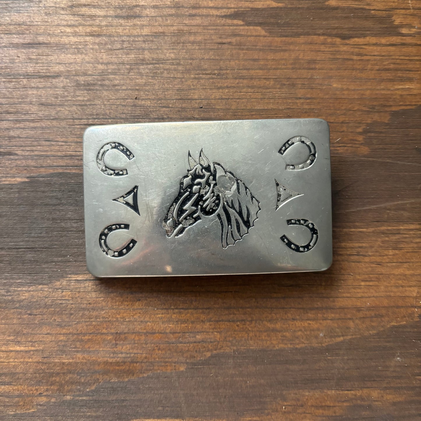 Vintage Metal Horse Belt Buckle