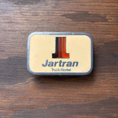 Vintage Enamel Jartran Truck Rental Belt Buckle