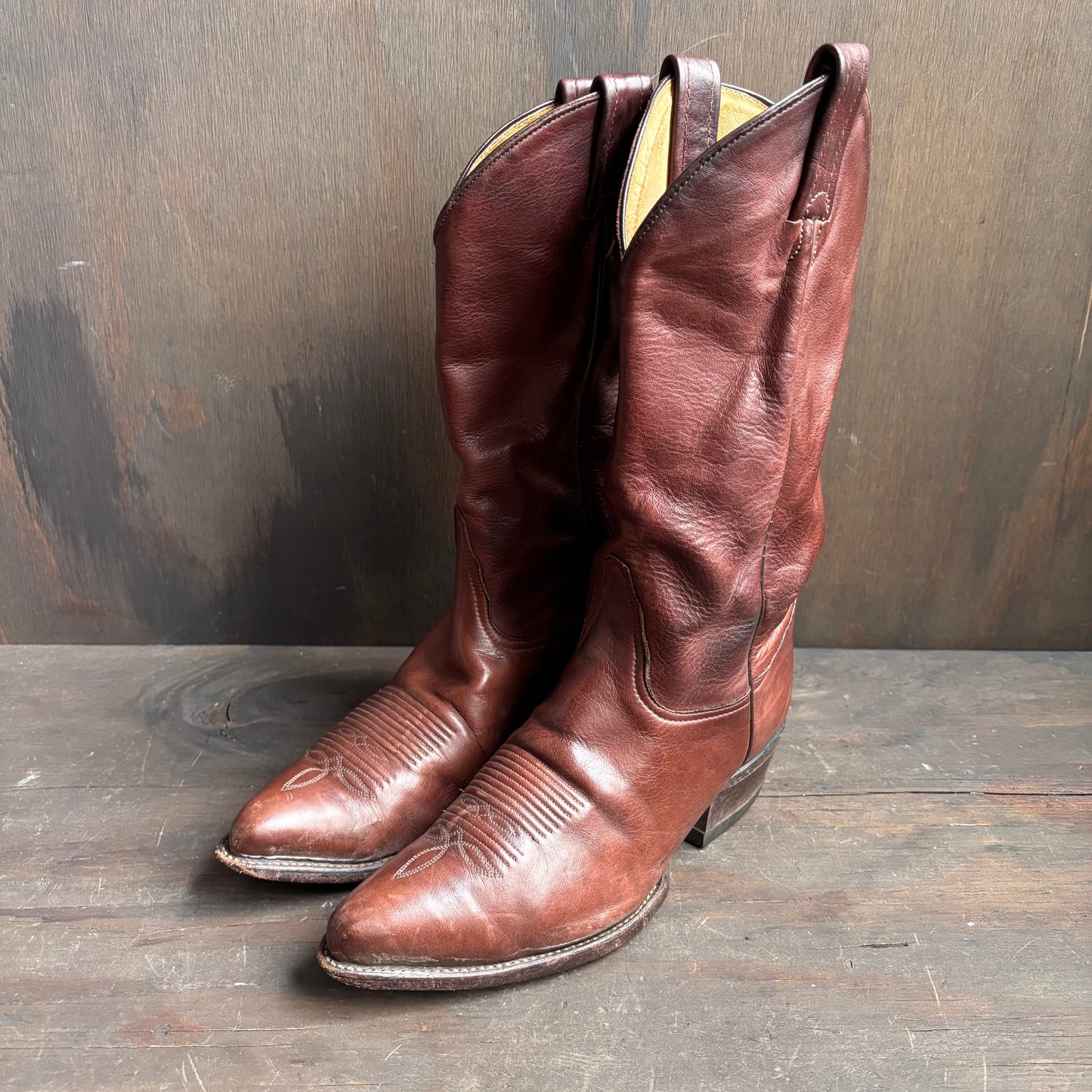 Vintage Tony Lama Brown Leather Boots