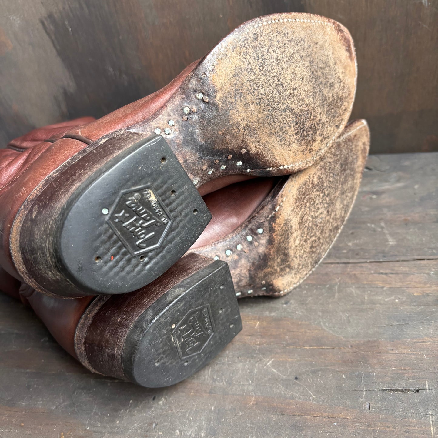 Vintage Tony Lama Brown Leather Boots