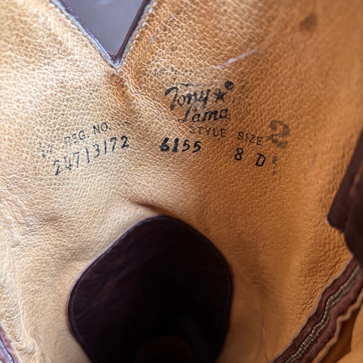 Vintage Tony Lama Brown Leather Boots